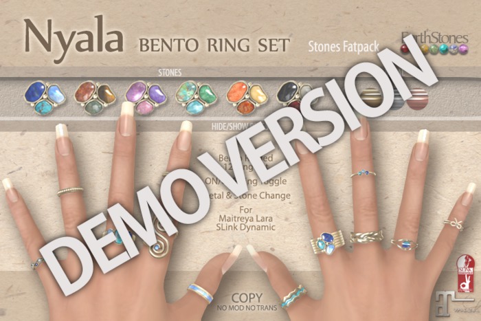 EarthStones Nyala Bento Rings - DEMO Maitreya | SLink