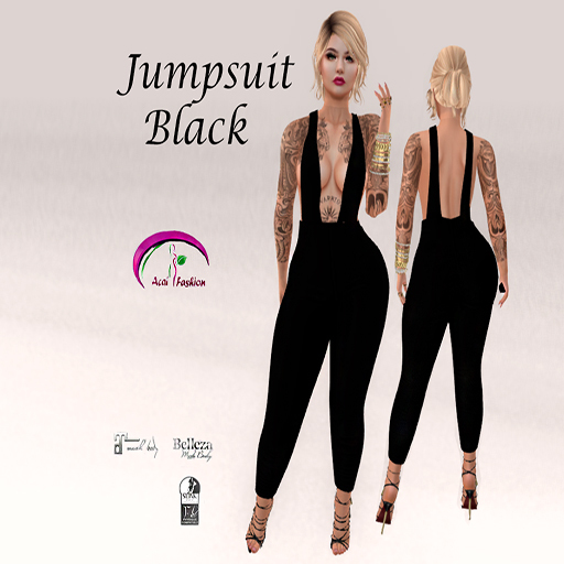 ACAI FASHION  Deep cut jumpsuit Black