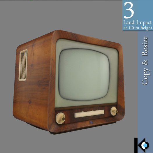 3D / Antique Tube Television / 3 land impact