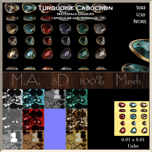 M.A. 3D - Turquoise Cabochon Set (box)