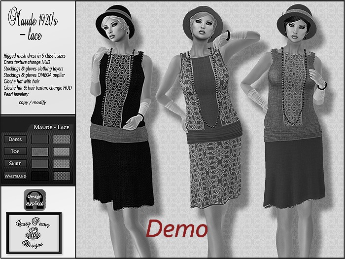 Crazy Pastry Designs Maude 1920s with HUD - lace DEMO