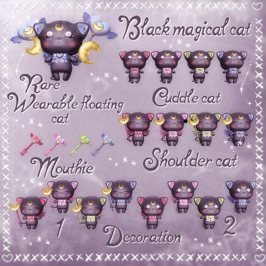 * Black Magical Cat * Red Cuddle Cat