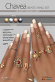 EarthStones Chavea Bento Ring Set - Fire Agate