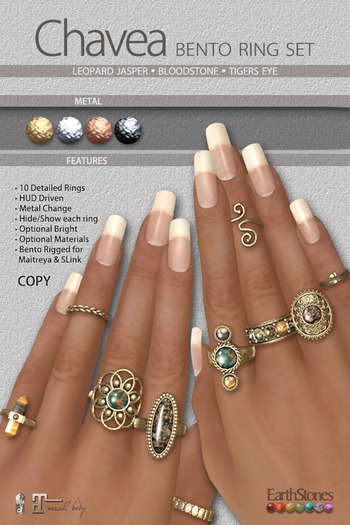 EarthStones Chavea Bento Ring Set - Leopard Jasper