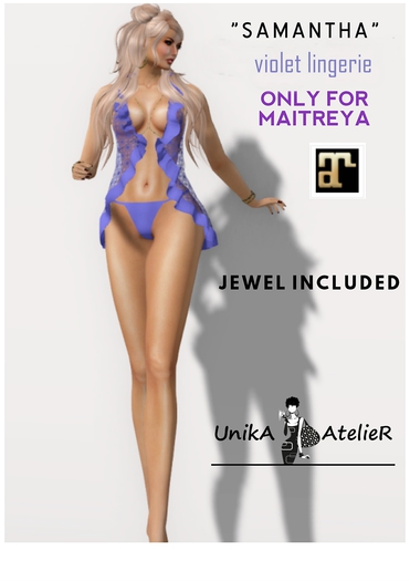 "SAMANTHA" FOR MAITR. LINGERIE LACE VIOLET -UNIKA ATELIER-