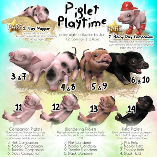 JIAN Playtime Piglets 1. Hay Napper BOX RARE