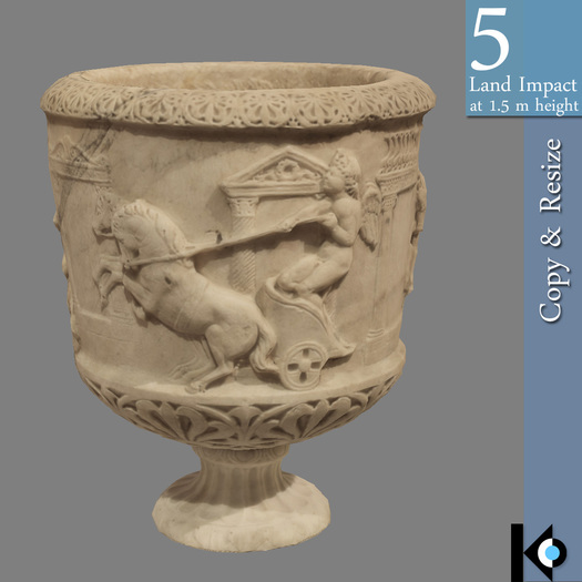 3D / Marble Garden Vase / 5 land impact