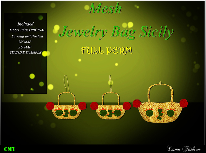 -Lamu Fashion-Mesh Jewelry Bag Sicily FULL PERM