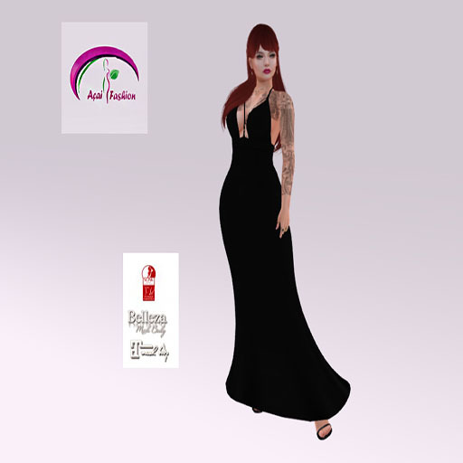 ACAI FASHION Satin formal gown Black