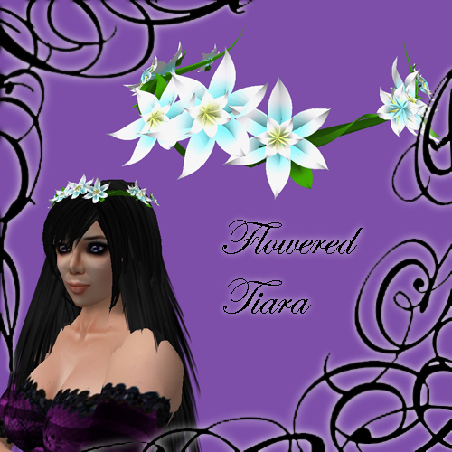 .:LT:. Sky Blue Flowered Tiara
