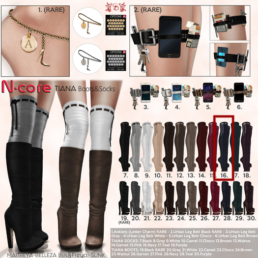 N-core - TIANA, Socks (Navy #16)