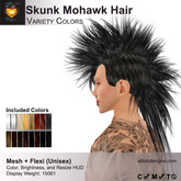 A&A Skunk Mohawk Variety Colors Pack Unisex mesh+flex mohawk