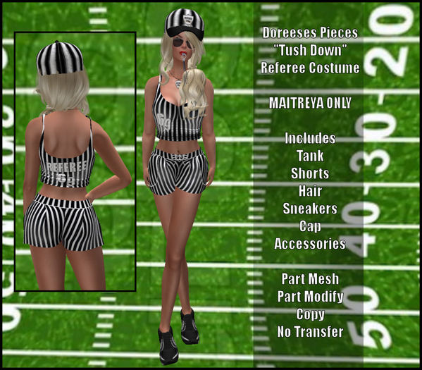 WOMAN'S FUN REFEREE COSTUME - MAITREYA ONLY