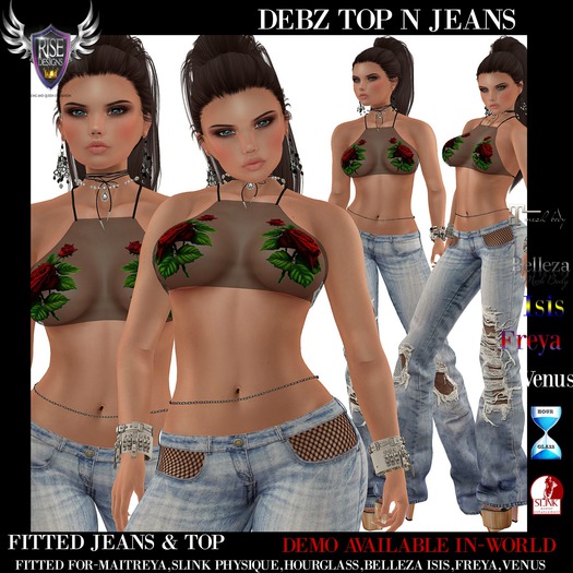 DEBZ JEANS & RED ROSE Rise Designs BOXED