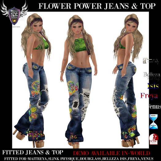 FLOWER POWER FLARE JEANS AND TOP
