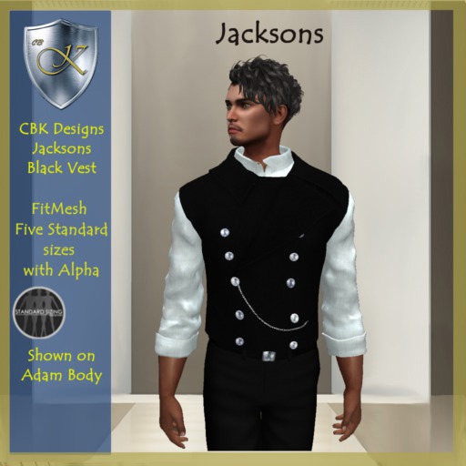 CBK Designs Black Jacksons Vests