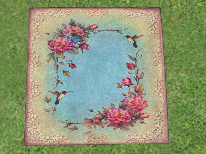 Gift-Seaweed Sonnet Flowers Square Mesh Rug