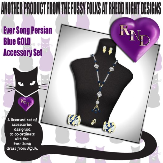 AQUA RND Ever Song Jewelry - Persian Blue GOLD
