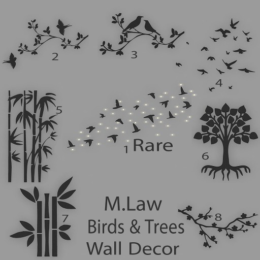 M.LAW Birds & Trees Wall Decor complete set