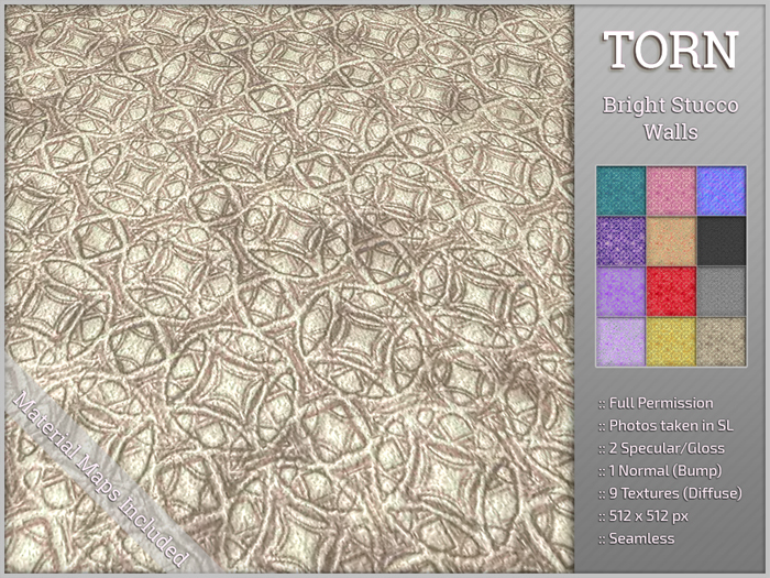 [T] Bright Stucco Wall Set Material Texture Set