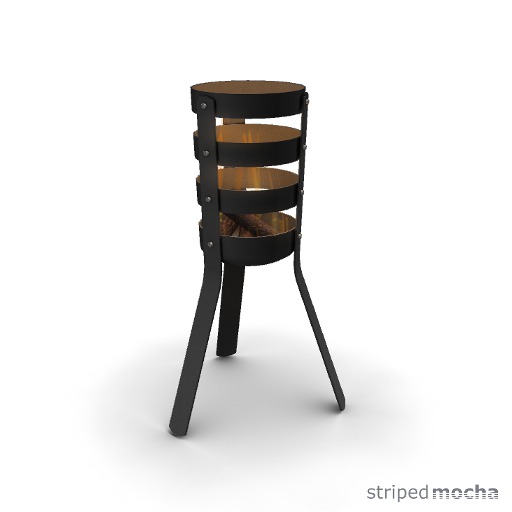 striped mocha - fire basket
