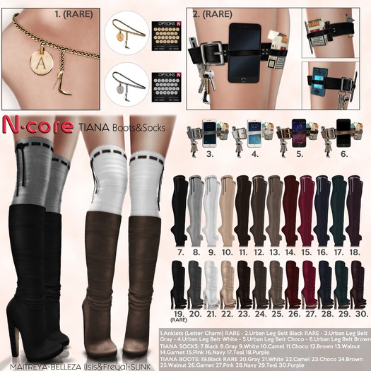 14. N-core TIANA Socks (Garnet)