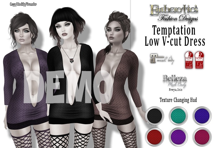 DEMO EFD_171 Temptation V-Cut Front Club Dress and Texture Hud