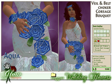 **GD** Wedding Flower Bouquet (Aqua) (Boxed)