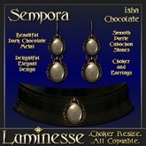 SEMPORA Isha Choker & Earrings Set - Pyrite Gold Dark Chocolate