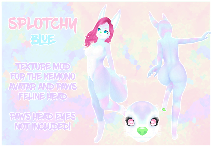 ~CRDM~ Splotchy - Blue - Kemono + PAWS Feline Texture Mod
