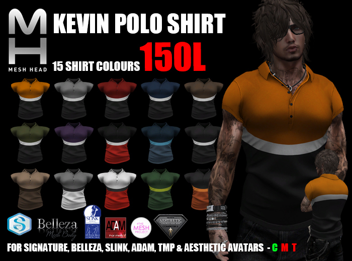 Mesh Head - Kevin Polo Shirt - SIGNATURE/BELLEZA/SLINK/ADAM/TMP/AESTHETIC
