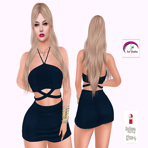 ACAI FASHION Top & skirt  Karol Blue