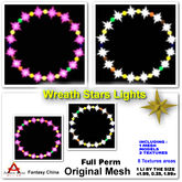 Full Perm Mesh Wreath Stars Lights