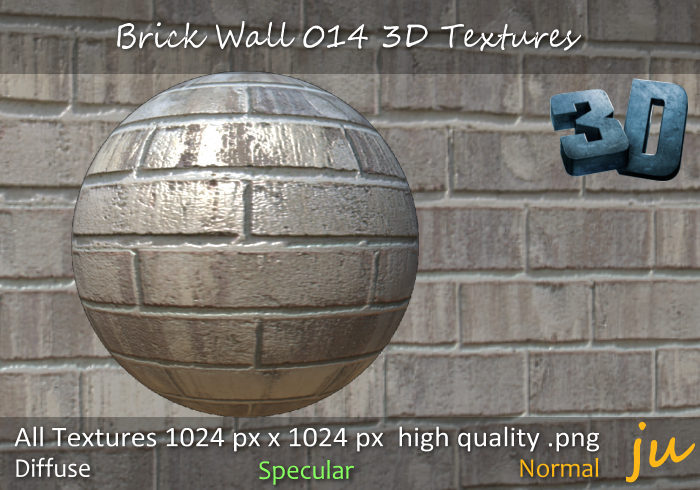JU Brick Wall 014 3D Textures Full Perm
