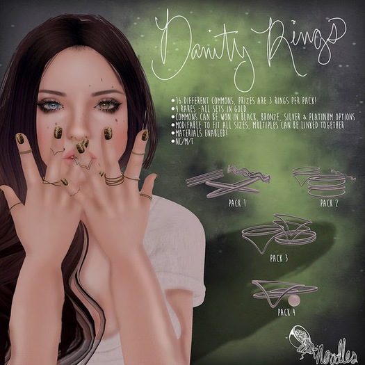 Noodles - Bronze Dainty Rings Pack 4