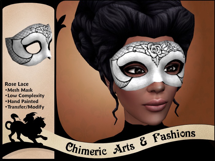 ~Chimeric Fashions~ Rose Lace Mask (White)