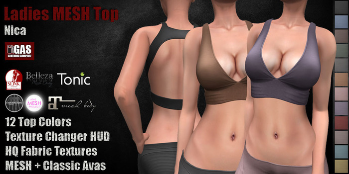 GAS [Ladies MESH Top Nica - 12 Colors with HUD] Demo