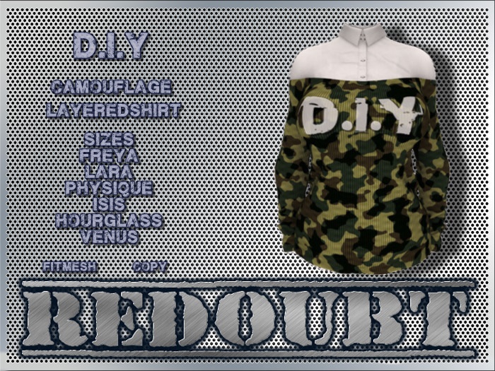 SH! D.I.Y camouflagefemblouse