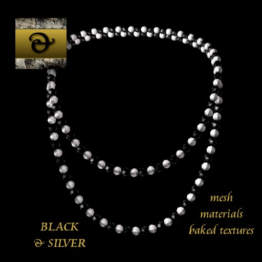 Stringed Stone Beads - set of three from M&S black and silver