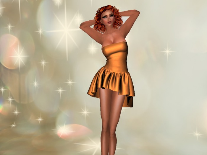Cute Strapless Dress Copper