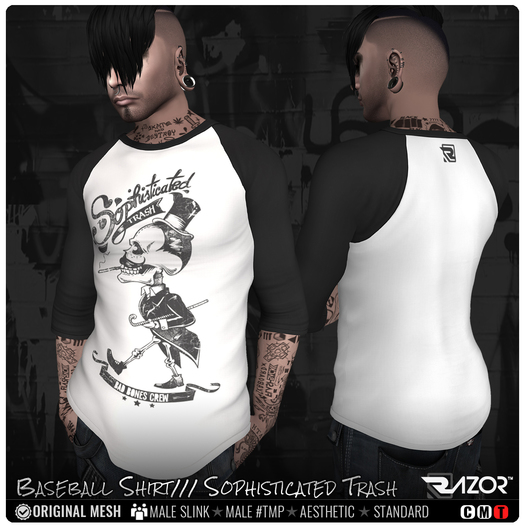 Razor/// Baseball Shirt - Soph. Trash