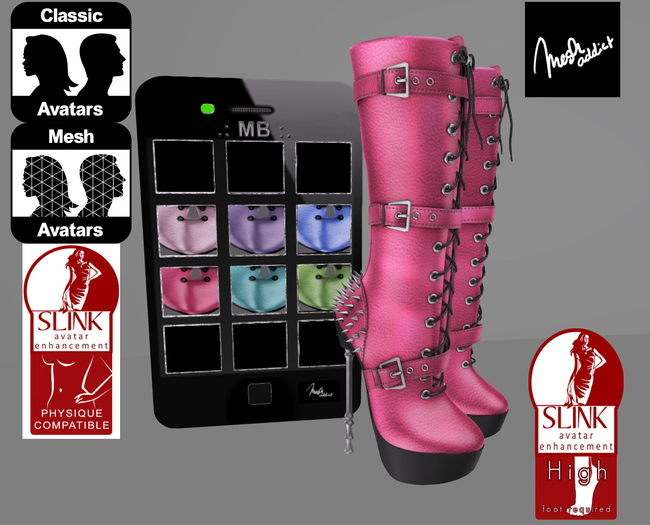.: MB : Steampunk High Heel Boots w/HUD v2 Fun reg Avas & SLINK