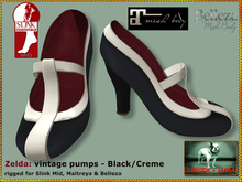 Bliensen + MaiTai - Zelda - Vintage Pumps - Black/Cream