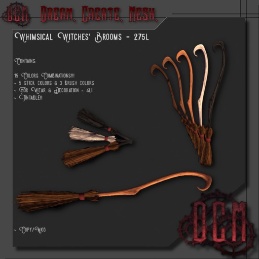 ~D.C.M~ Whimsical Witch Broom - Non FP
