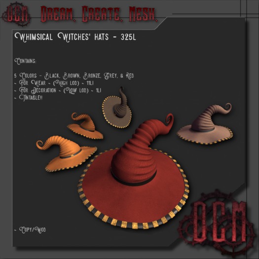 ~D.C.M~ Whimsical Witch Hat - Non FP