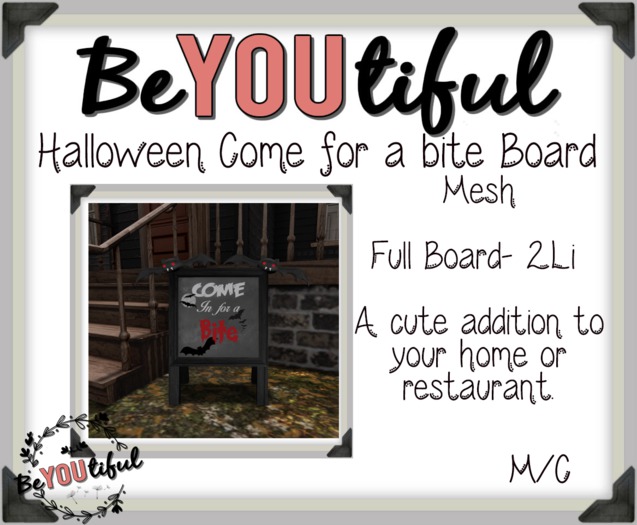 BeYouTiful} Halloween Come for a bite board.