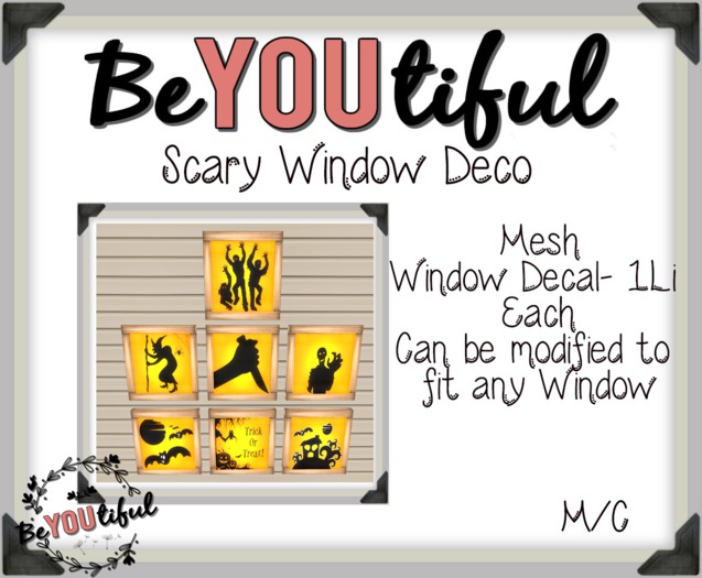 BeYouTiful} Halloween scary window deco.