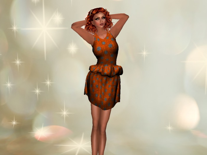 Dottie Ruffle Short Dress Orange (Fitmesh)