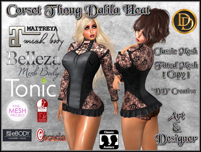 ☾ⅅⅅ☽ CORSET / THONG / DALILA NIGHT HEAT