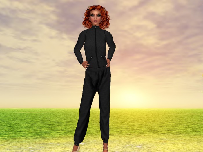 Jacket and Sweat Pants Black Suit (Female)
